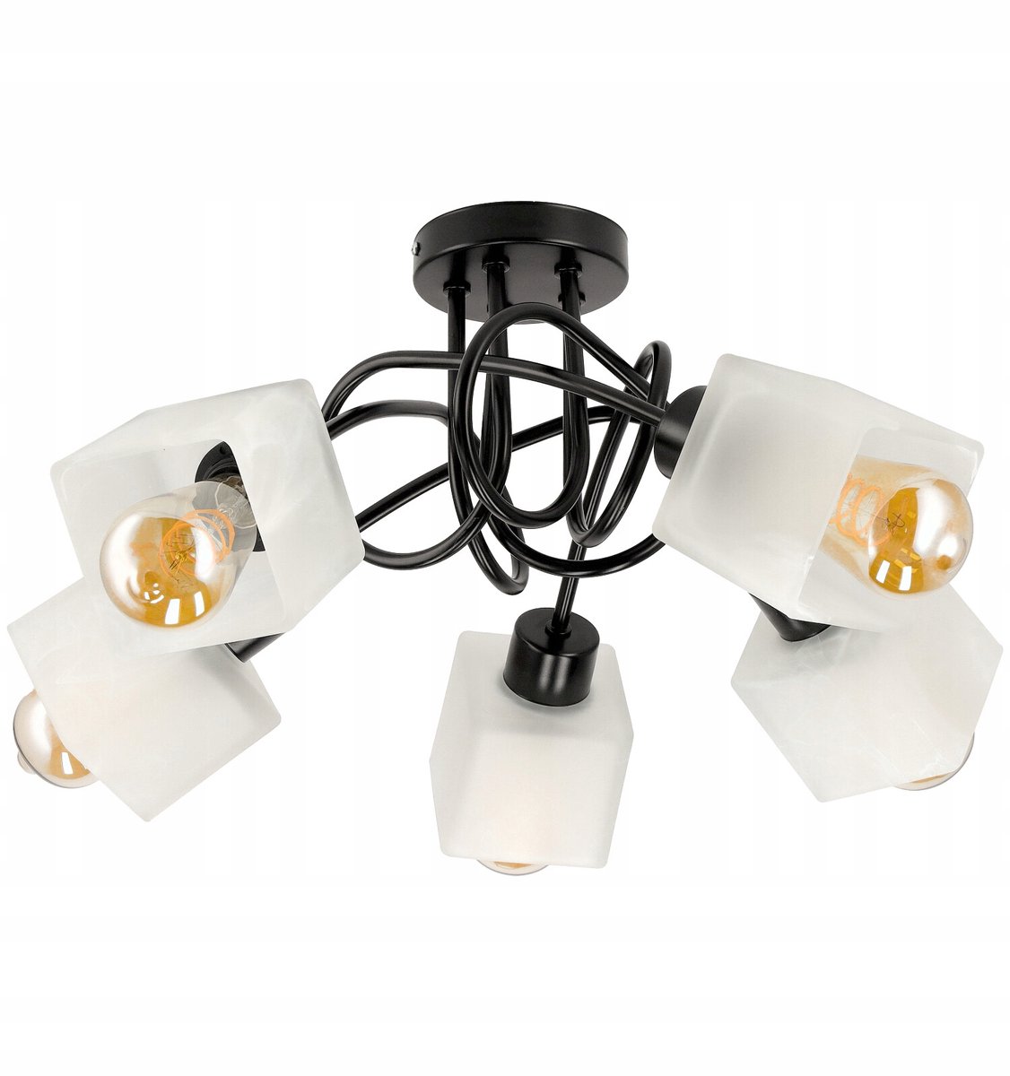 Loft LED Plafondlamp Glas 5xE27 Hanglamp voor Woonkamer