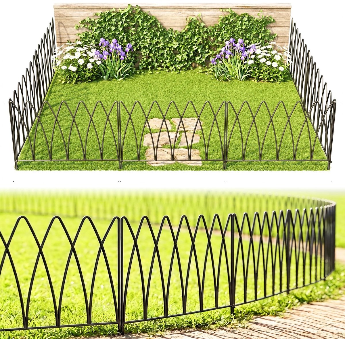 SolidKeus - Decoratieve Metalen Tuinhek Set van 5 Panels voor Tuin en Bloembed