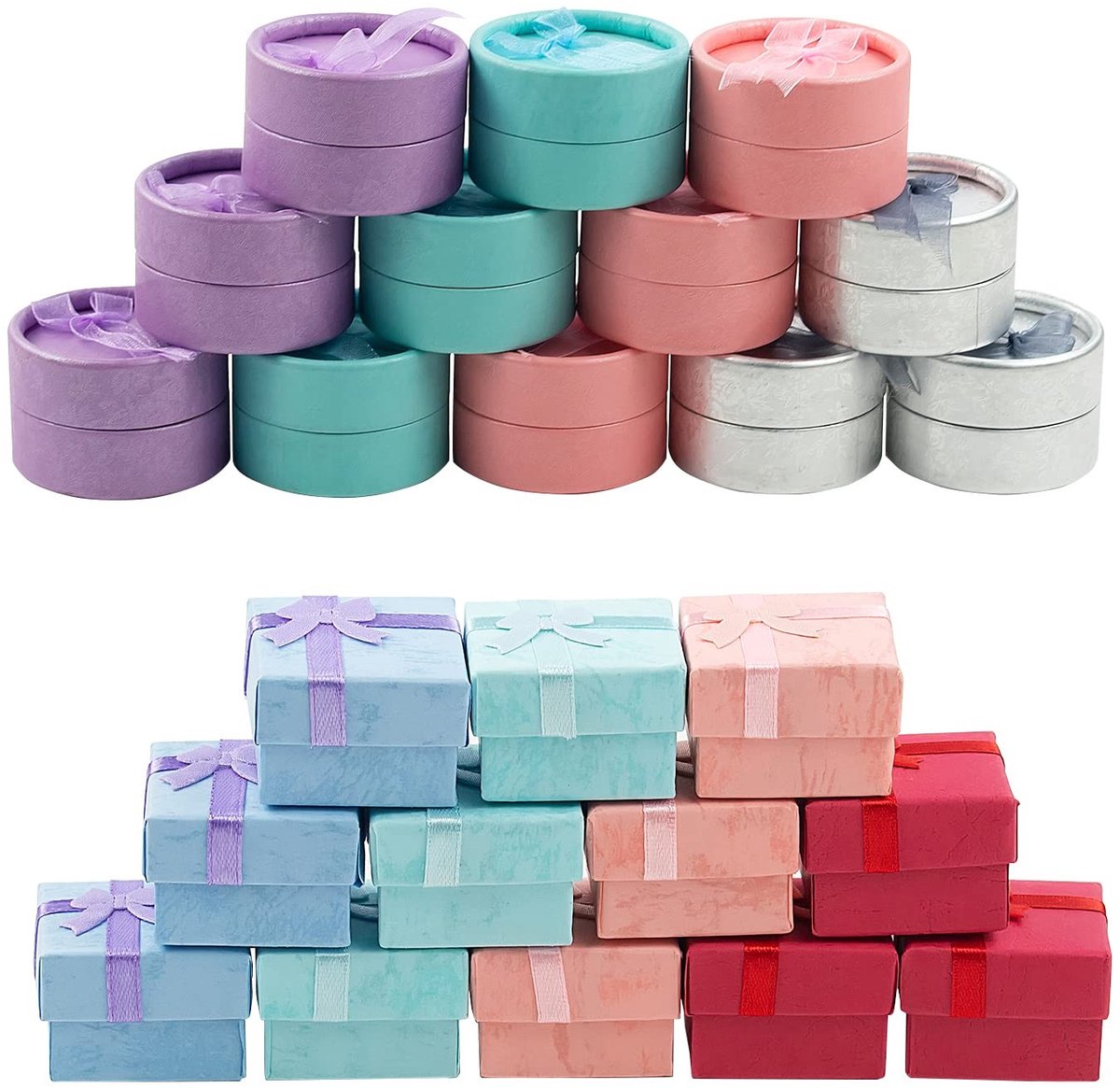 SolidKeus - 24 Stuks Sieraden Geschenkdozen met Strik voor Presentatie