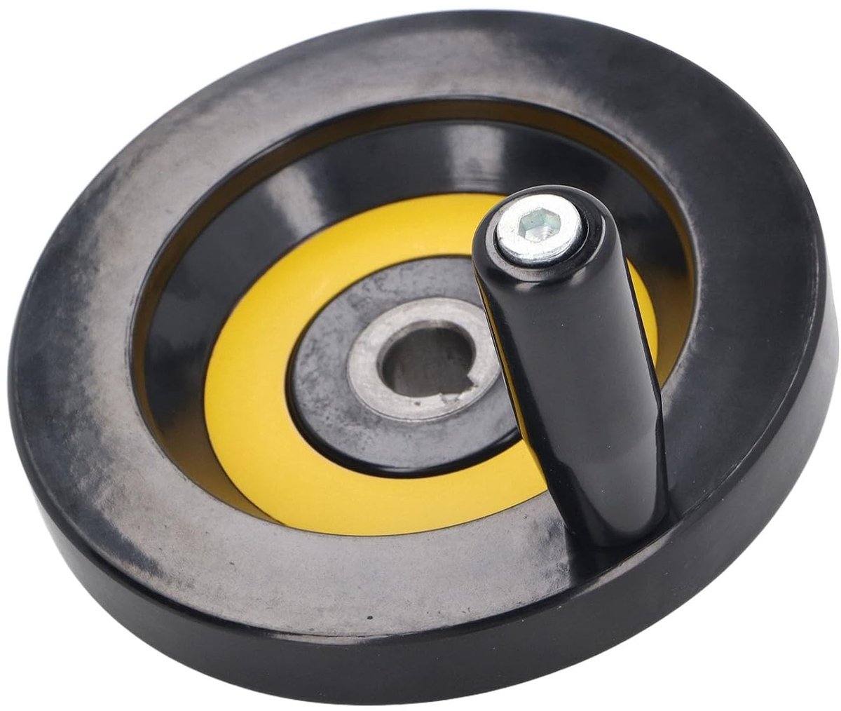 Ronde Handwiel met 14mm Middenopening en 125mm Buitendiameter, Afneembare Handcrank voor Draaibanken, Freesmachines en Houtbewerking