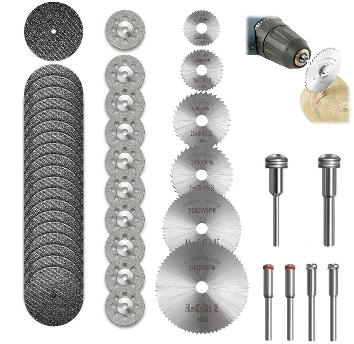 SolidKeus - 32 Stuks HSS Cirkelzaagbladen en Snijdiskken Set voor DIY
