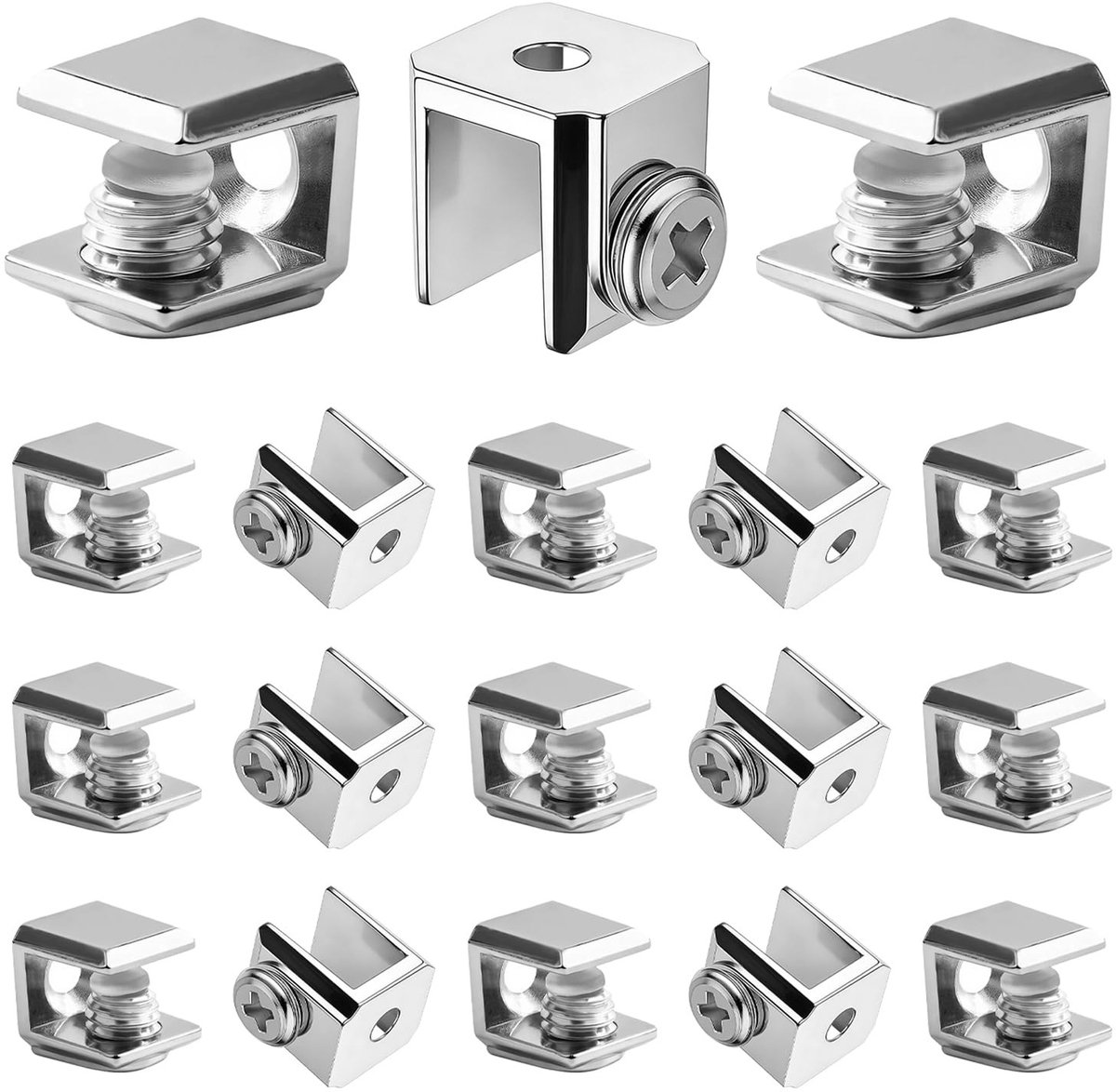 SolidKeus - 18 Stuks Versterkte Glashouders voor 3-8mm Dikte