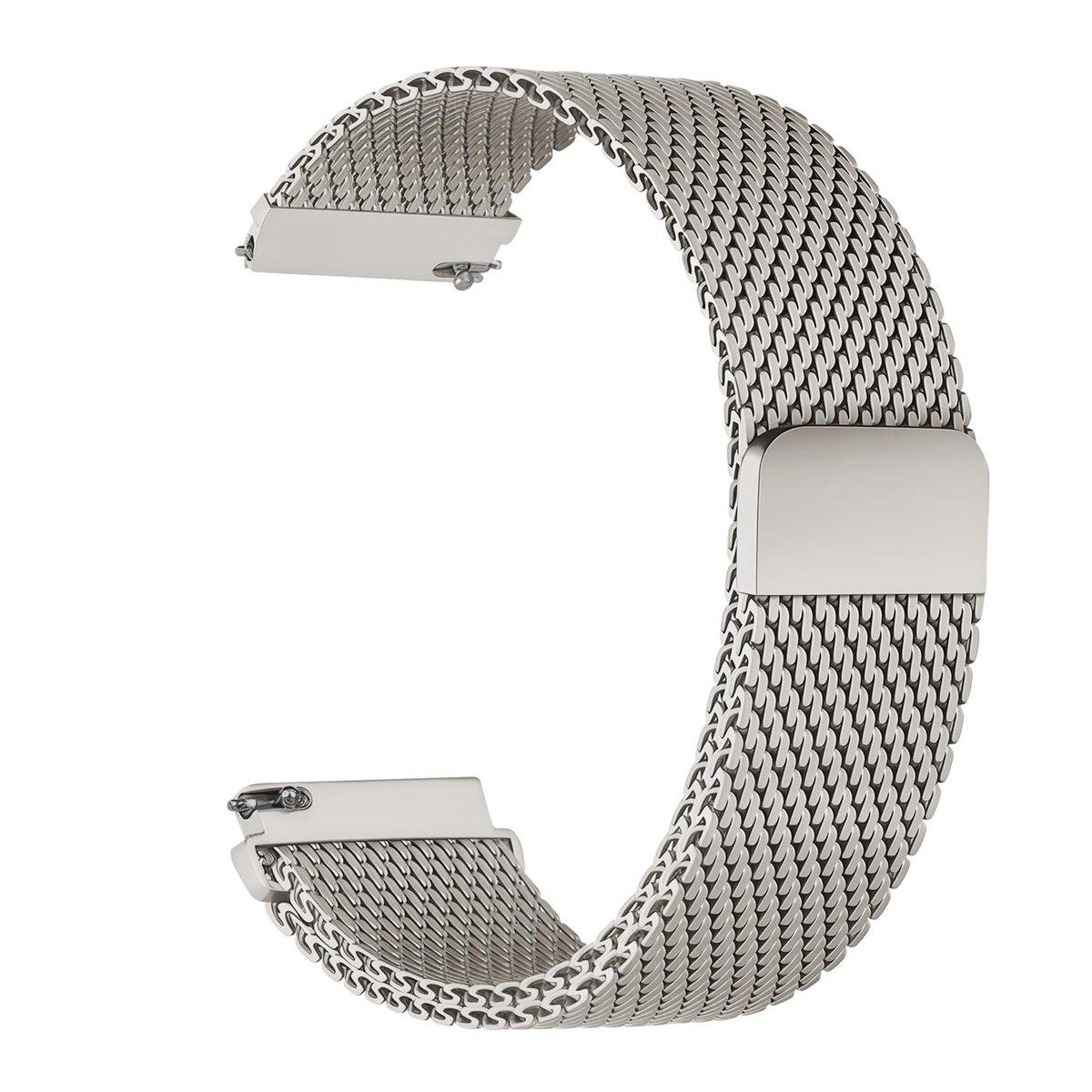 SolidKeus - 20mm en 22mm Stalen Mesh Horlogeband met Magnetische Sluiting