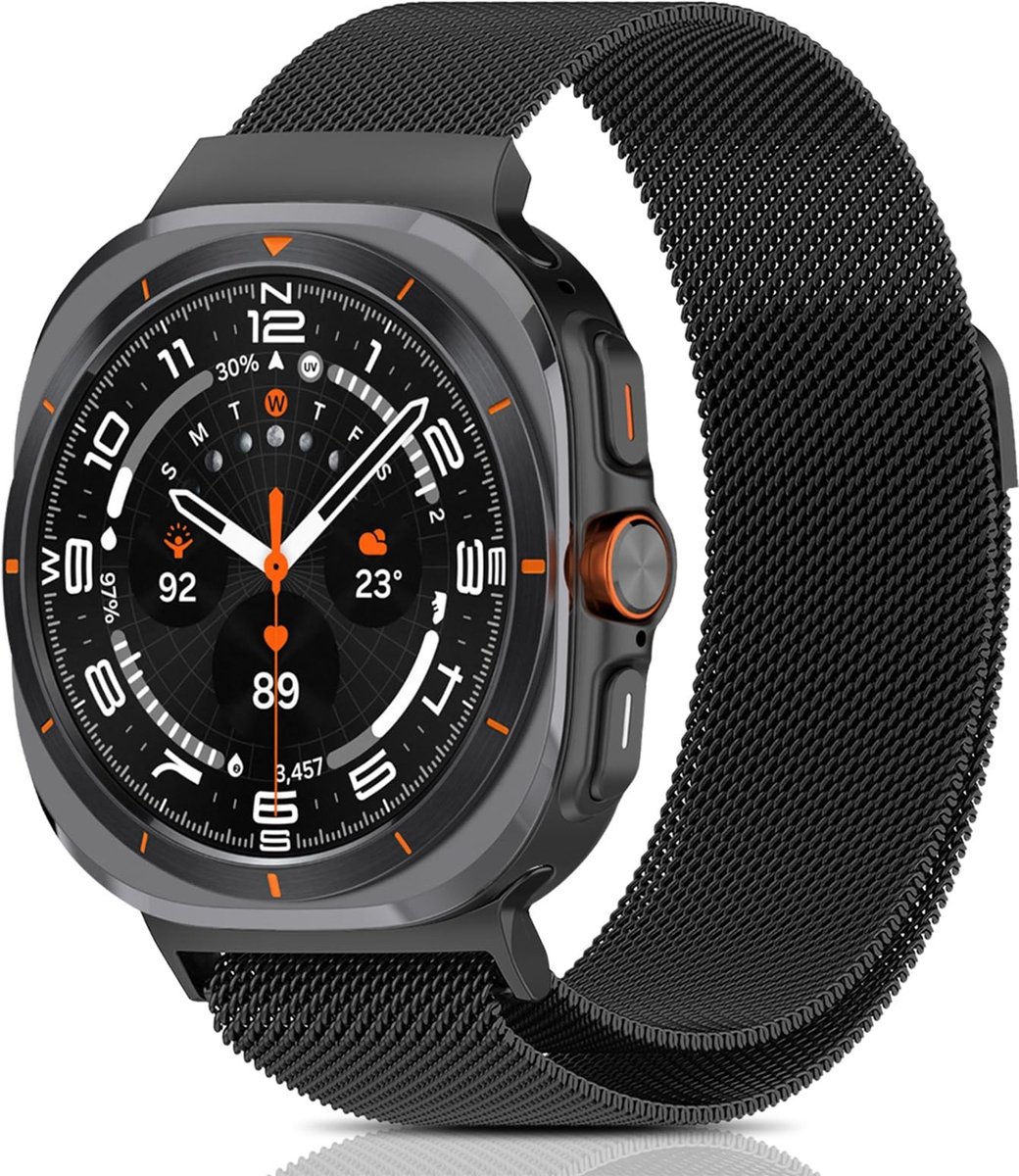 SolidKeus - Armband voor Smartwatch Galaxy Watch Ultra Zwart