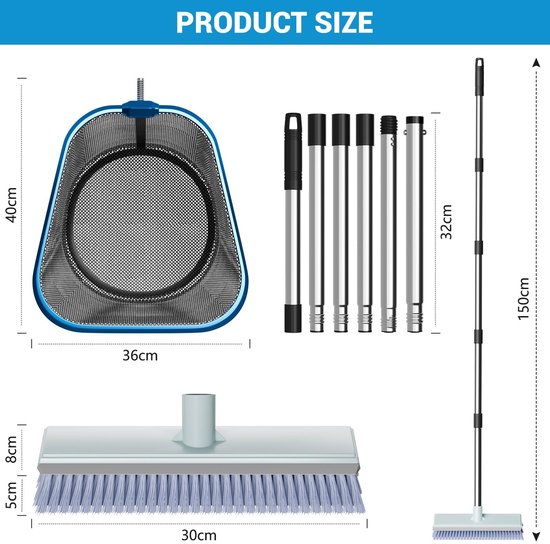 SolidKeus - Pool Landing Net met Pool Cleaning Borstel en Fijn Gaas van Solidkeus — afbeelding 2
