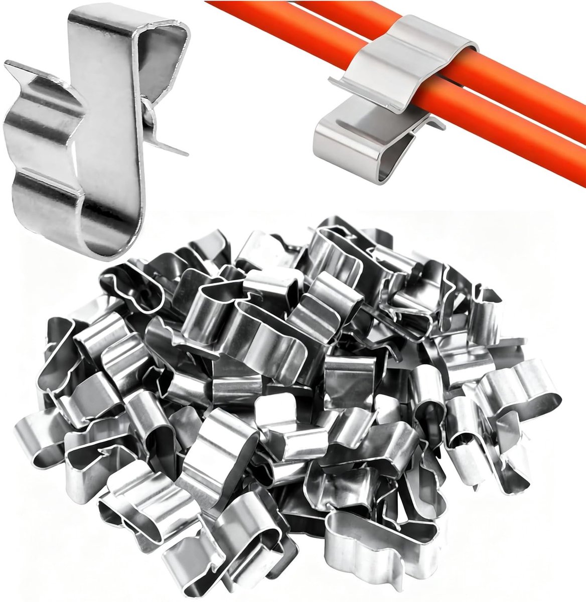 SolidKeus - Set van 100 RVS Kabelclips voor Kabelbeheer