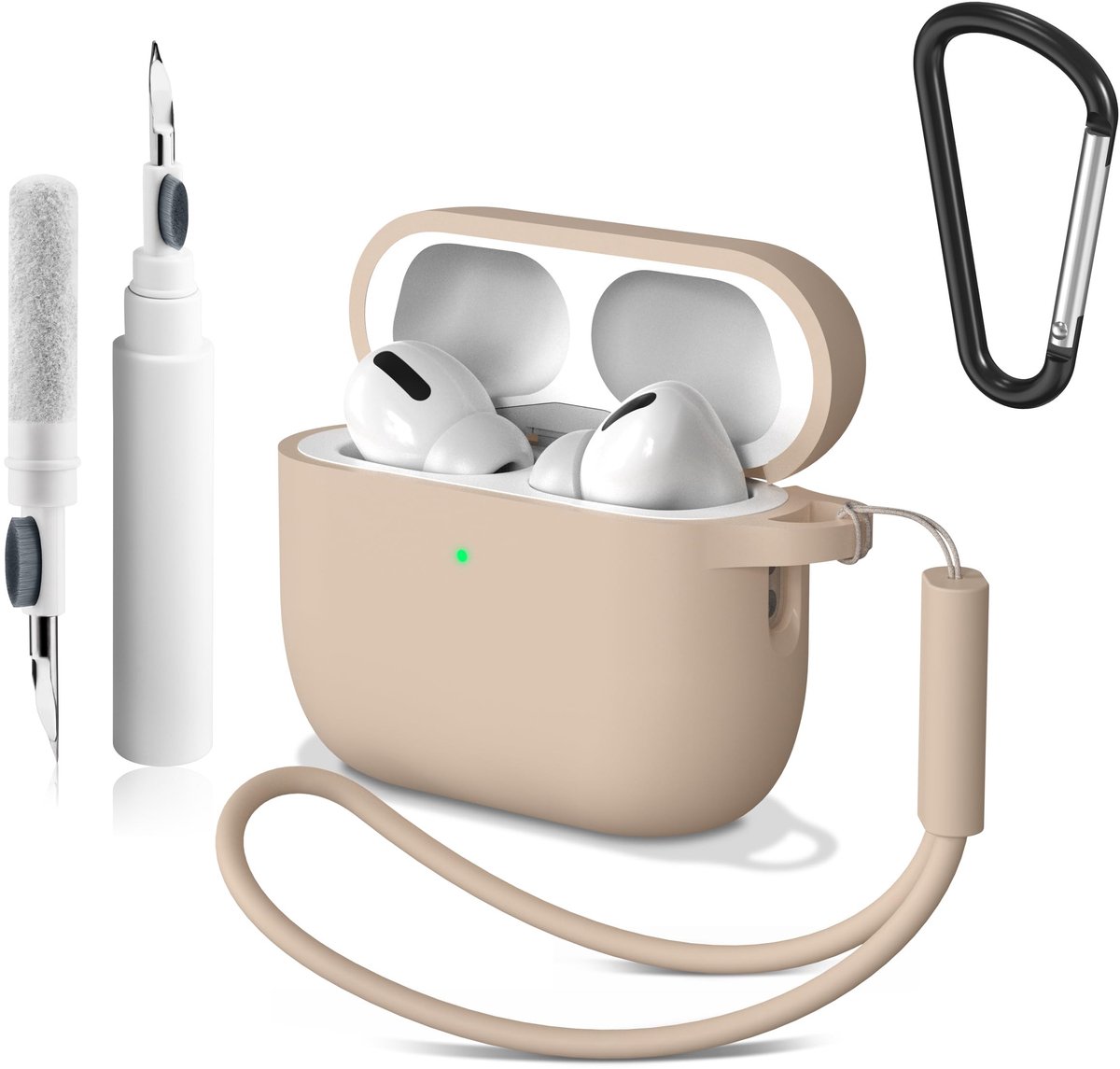 SolidKeus - Siliconen Hoes voor AirPods Pro 3 met Schoonmaakpen