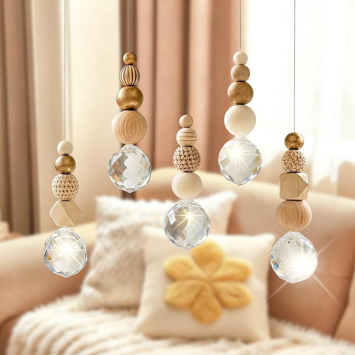 SolidKeus - Set van 5 Kristallen Zonvangers voor Decoratie