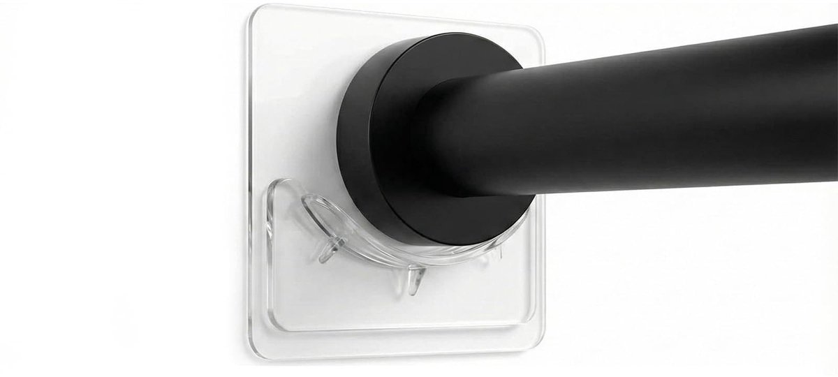 SolidKeus - Zelfklevende Stanghouders, Set van 6 voor Gemakkelijke Bevestiging