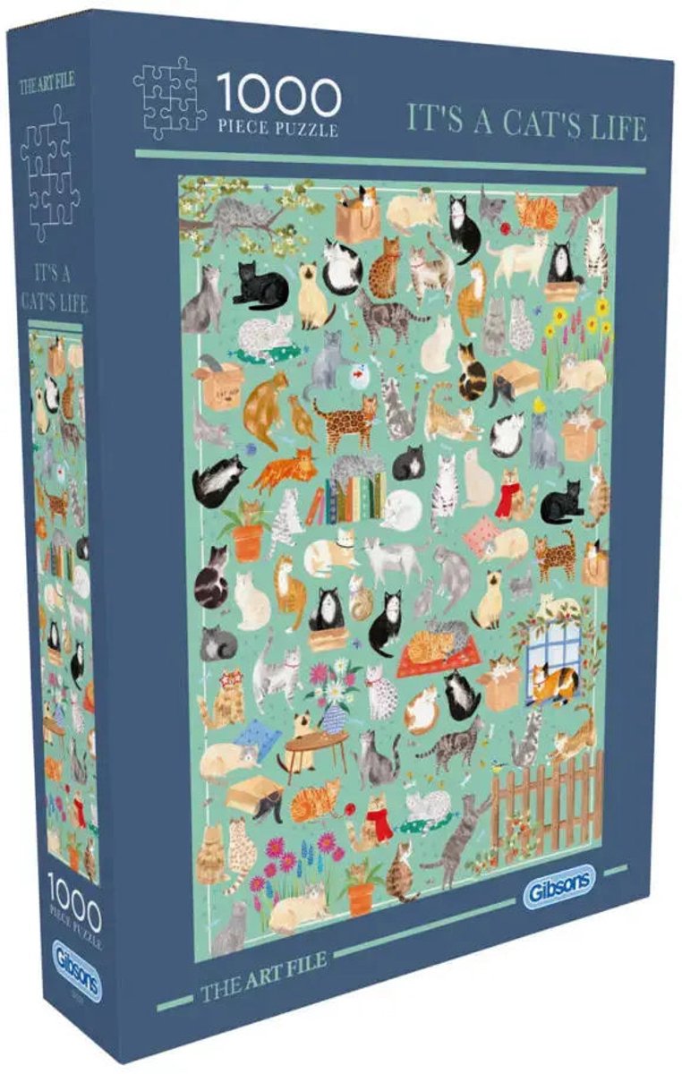The Art File: It's a Cat's Life Puzzel 1000 Stukjes