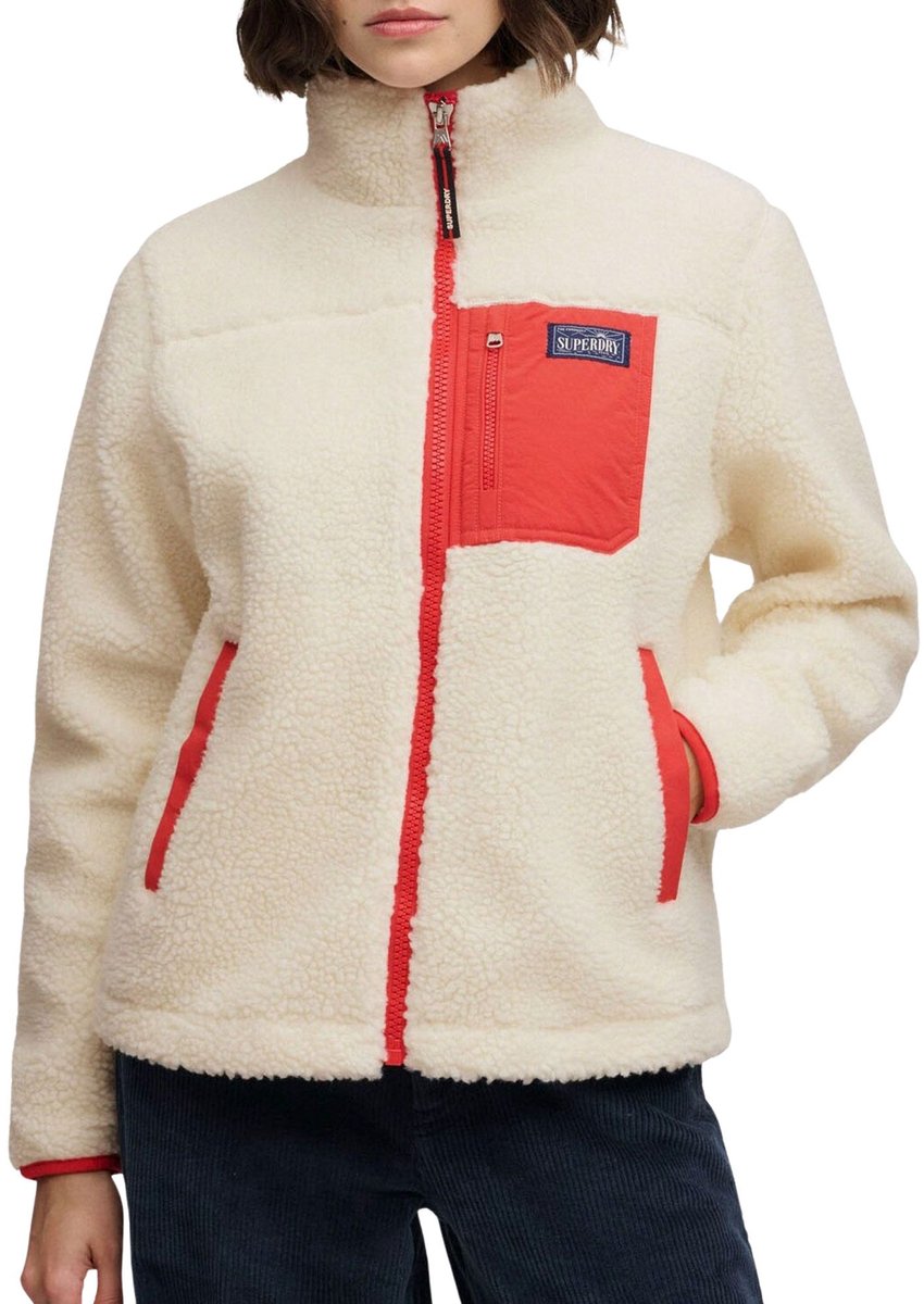 Superdry Heritage Fleece Jack Heren Creme