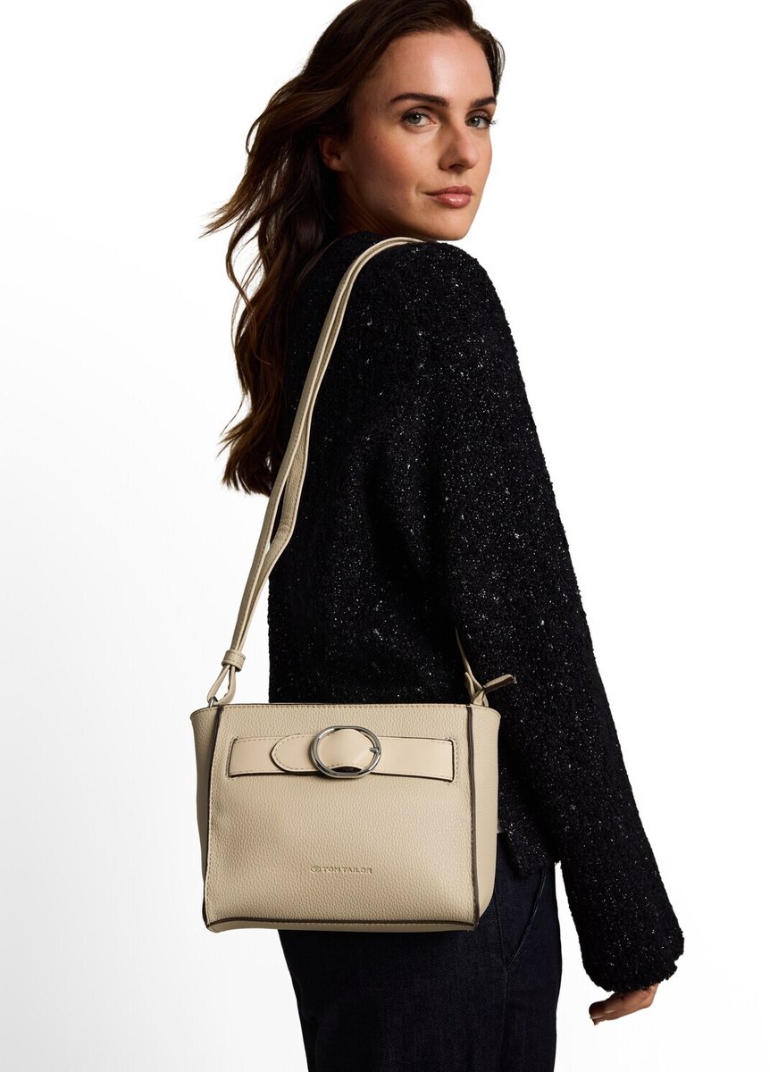 Tom Tailor - TTELIORA S schoudertas met riemdetail - Maat ONESIZE - beige / beige