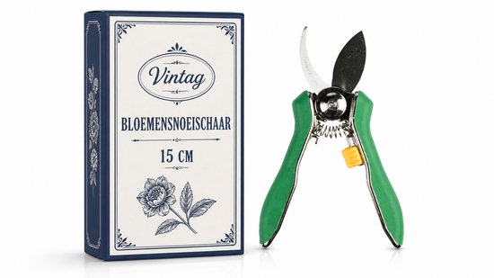 Bloemensnoeischaar 15 cm - RVS krom blad - voor takken tot 18 mm — afbeelding 2
