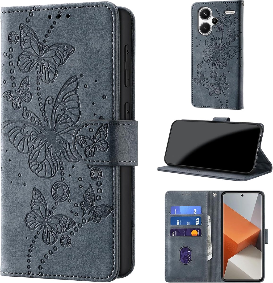 Beschermhoes voor Xiaomi Redmi Note 13 Pro Plus 5G, lichtgroen | RFID-blokkering, Premium PU-leer, Kaartsleuven, Standfunctie, Portemonnee-ontwerp