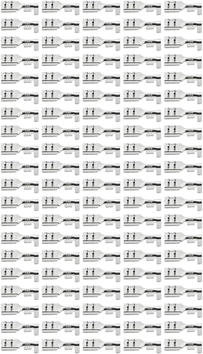 100PCS vrouwelijke Spade Quick Splice Crimp Terminals, 6.3mm Crimp Connector, niet geïsoleerd, Automotive bedradingsterminal voor kabels 0.75mm² tot 2.5mm² (zilver)