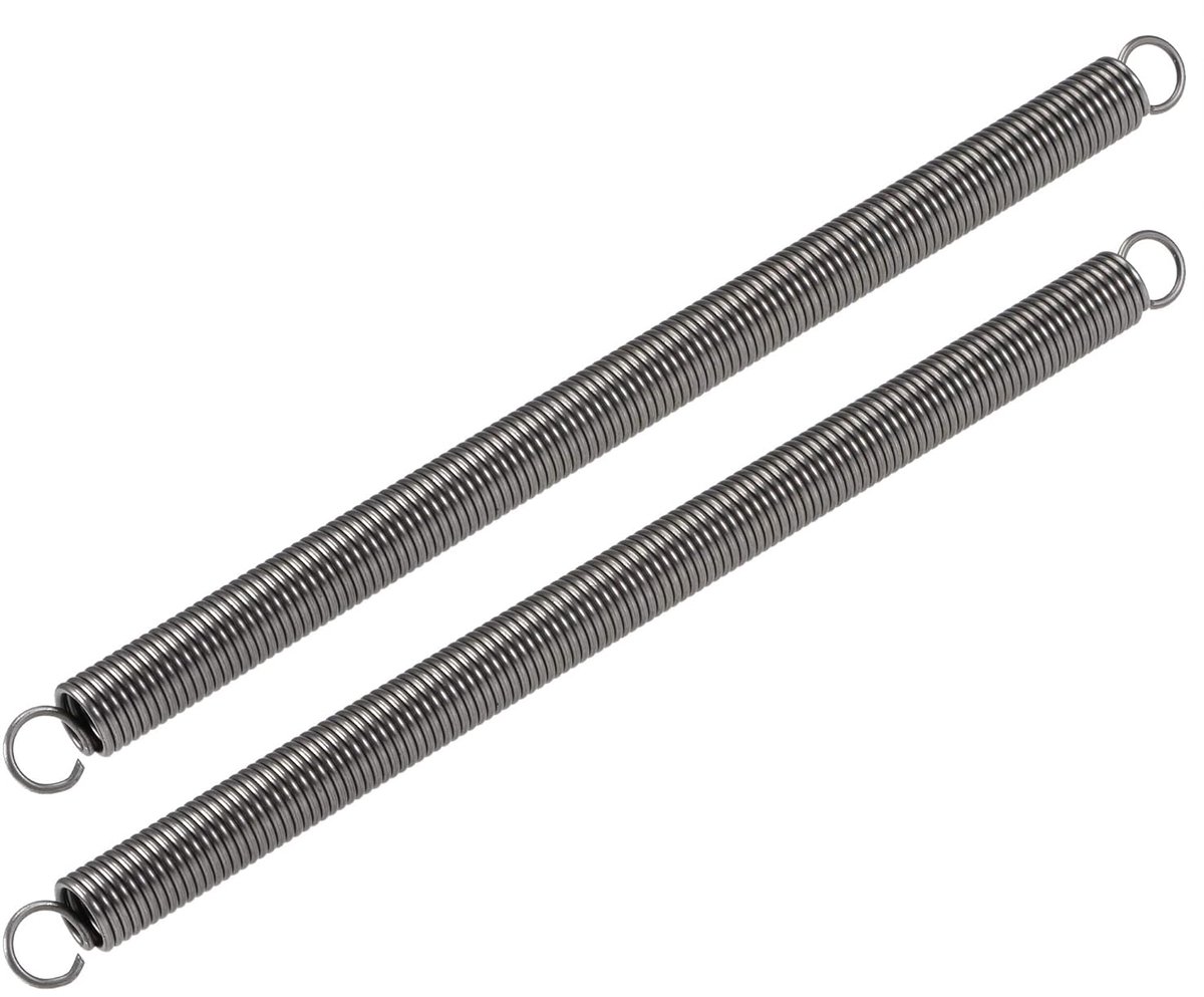 Sourcing map 2 stuks drukveer, 16 mm buitendiameter, 2 mm draaddikte, 341,6 mm verlengde lengte, 280 mm vrije lengte, veerstaal, 15 kg draagvermogen, grijs