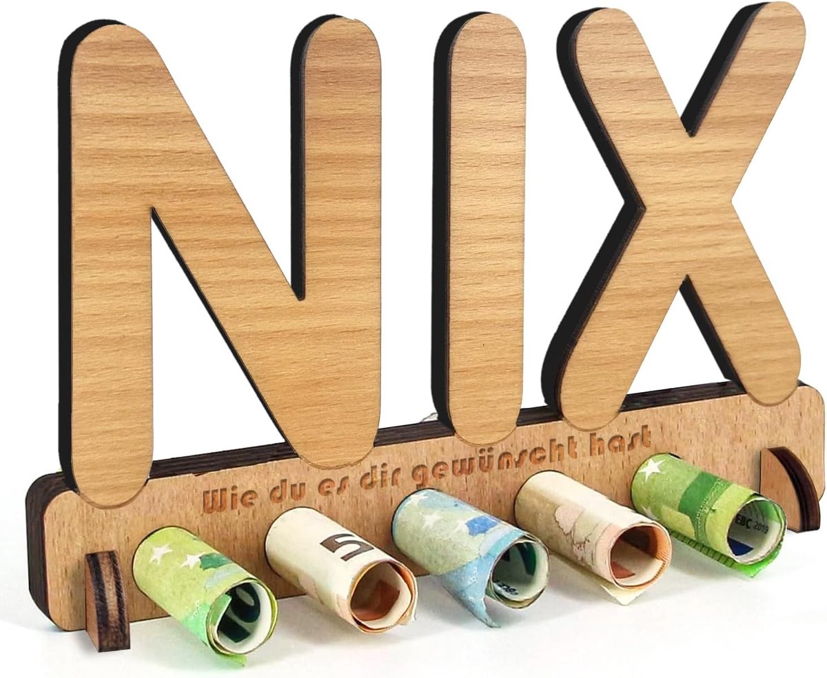 Geldgeschenk hout, geldgeschenk voor rijbewijs, nieuwe auto, tankstation cadeau, tankbon geld cadeau houten decoratie voor vrienden, familie, vrouwen (Nix)