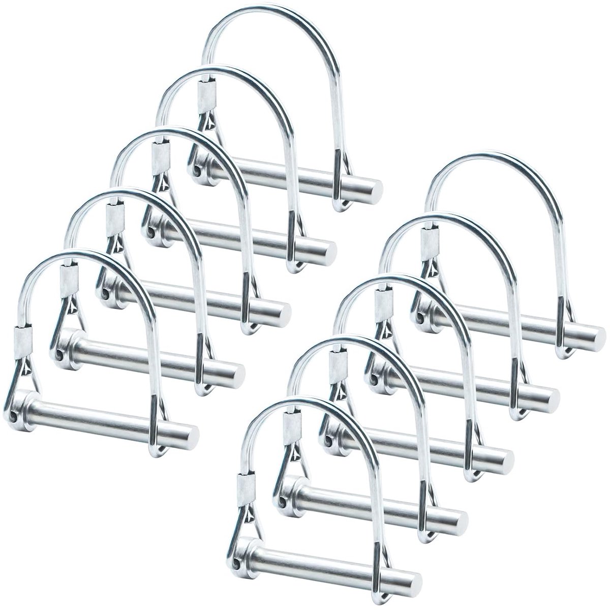 Draad Lock Pin, 10 STKS 8 mm × 45 mm Koolstofstaal As Vergrendelingspeld Ronde Loop Draad Lock Pin voor Track Farm Gazon