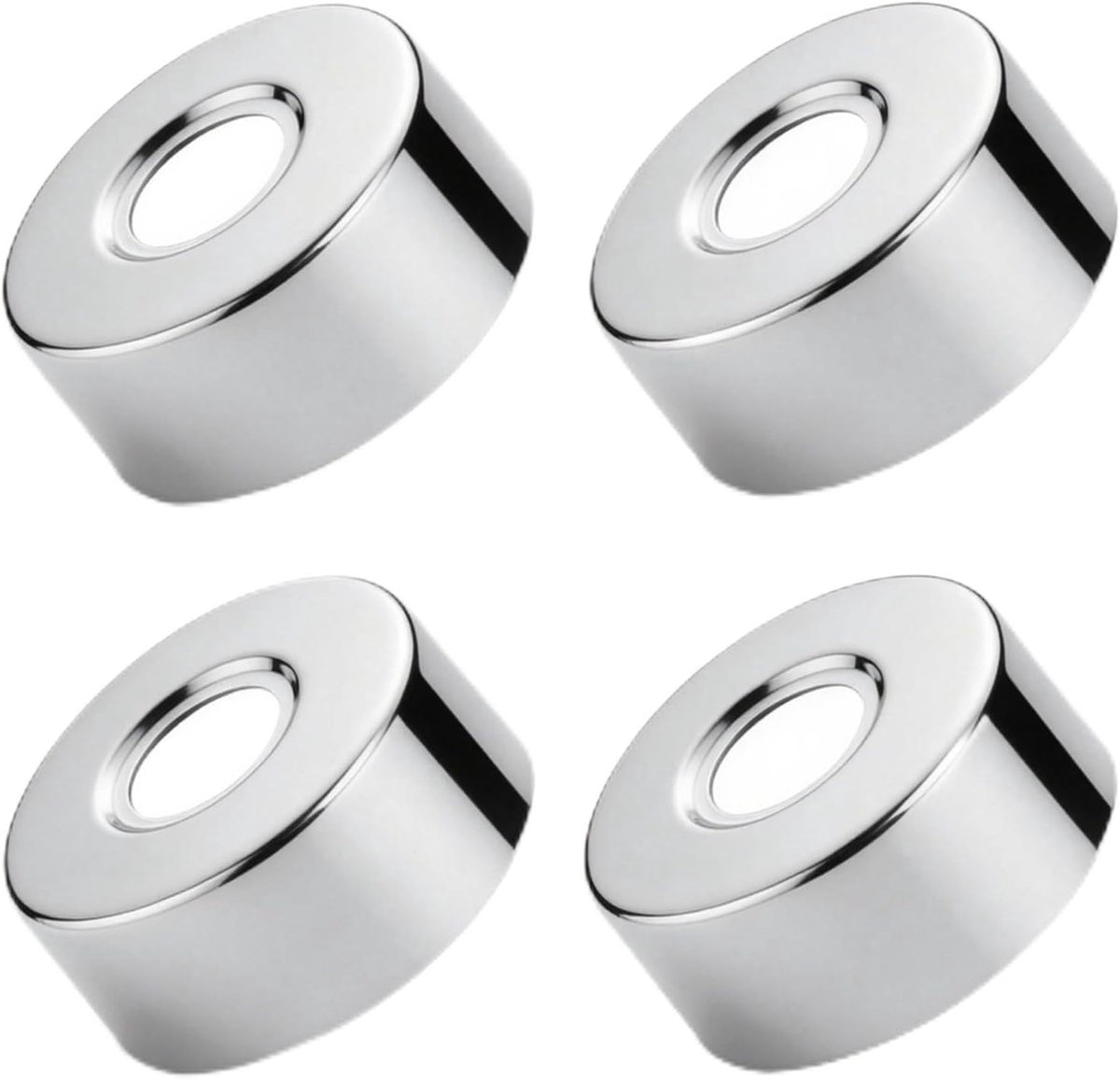 4 stuks rozetten van roestvrij staal (3/4), Ø 27 mm x Ø 66 mm x hoogte 30 mm, kraan rozet binnen, afwerking voor douche- en warmwaterkranen