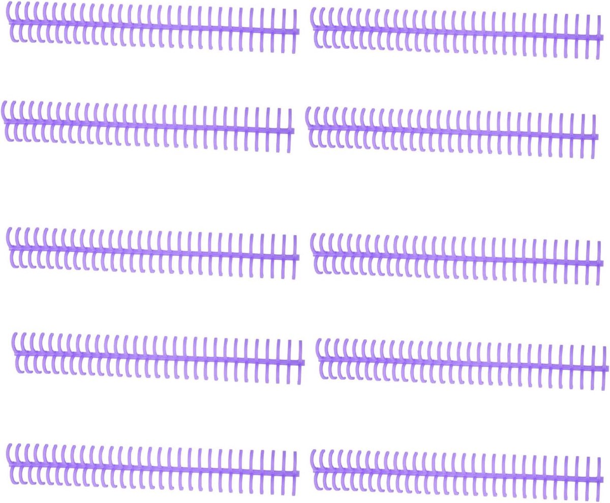 10Pcs Spiraal Bindspoel 30 Gaten 16mm Diameter Losbladige Binding Ring 130 Vel Capaciteit Plastic Stekels voor Binden Papier(Purper)