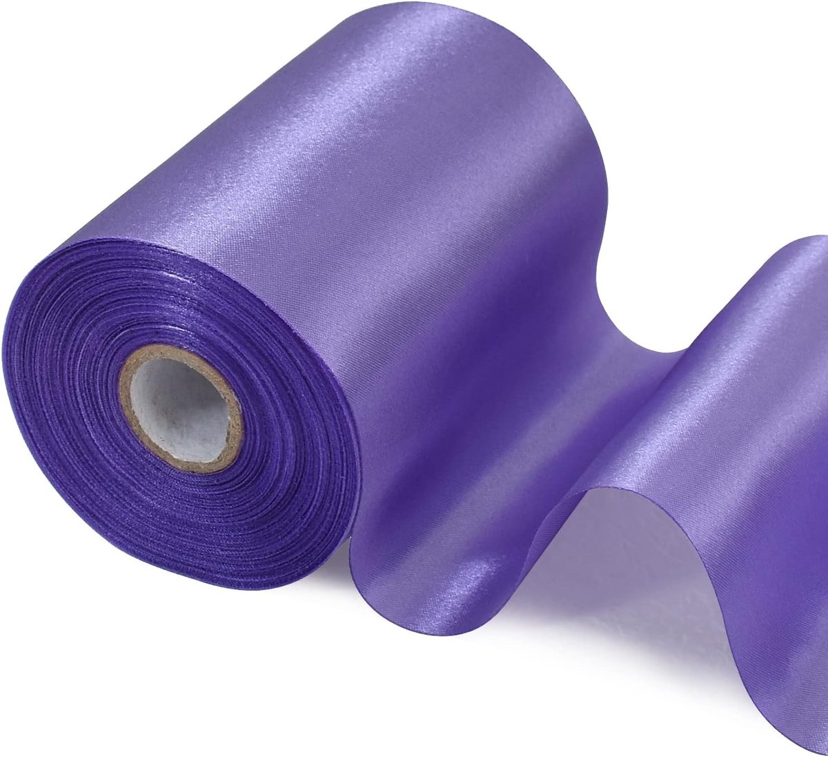 Brede satijnen lint gekleurd stoffen lint voor cadeaulint openen van de strikken grote opening van linten de stoel bruiloft party decoratie Valentijnsdag Kerstmis paars 10 cm x 20 m