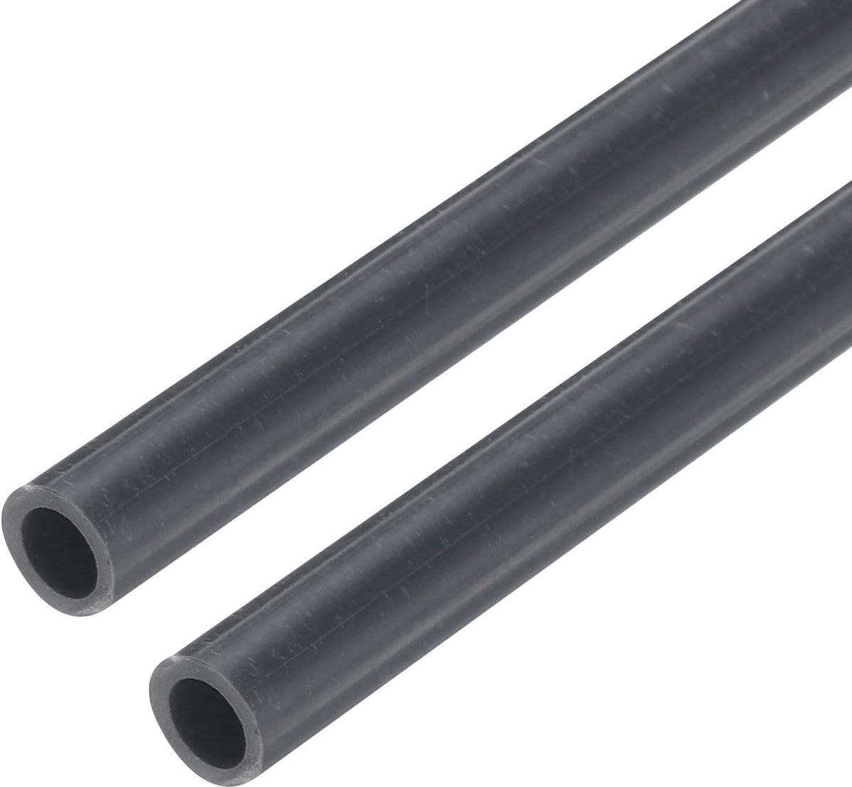 2 stuks PVC buis, diameter 4mm lengte 0,23m rond kunststof buis voor tuin, aquarium, waterleiding, kabelkanaal, ventilatiebuis (donkergrijs)