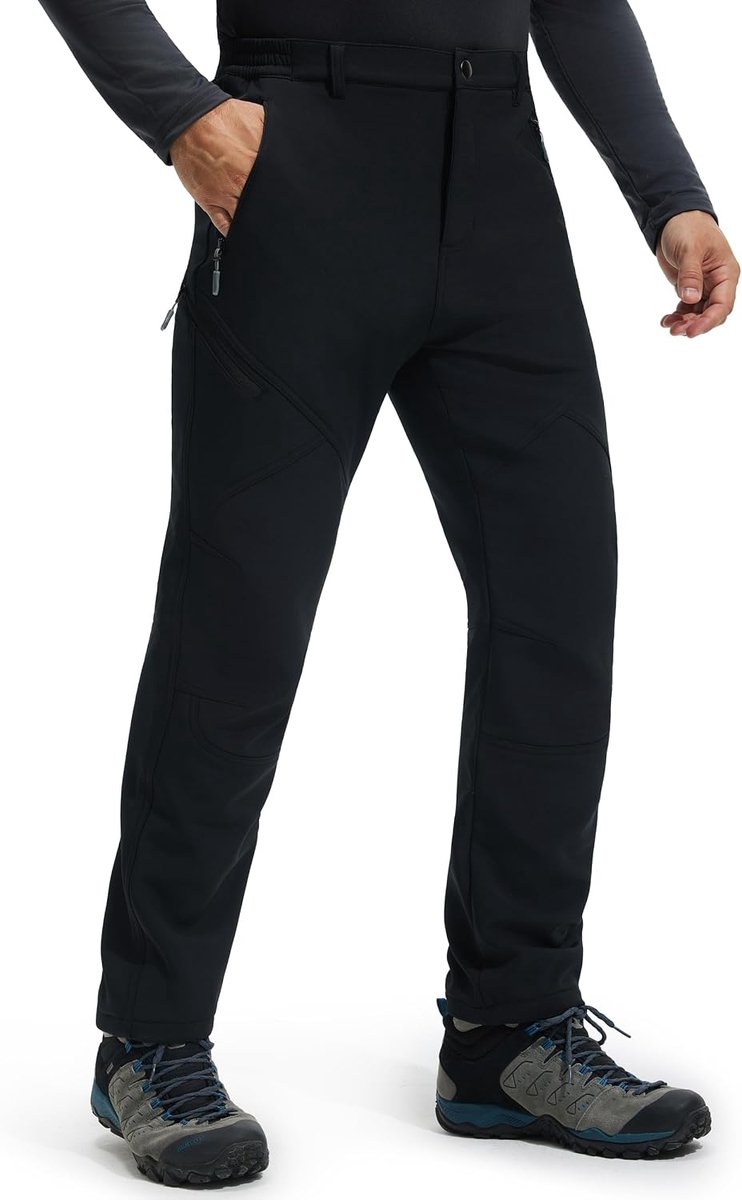 Wandelbroek waterdichte Trekkingbroek cargobroek thermische broek ademend fleece gevoerd winddichte winterbroek outdoorbroek met 4 zakken