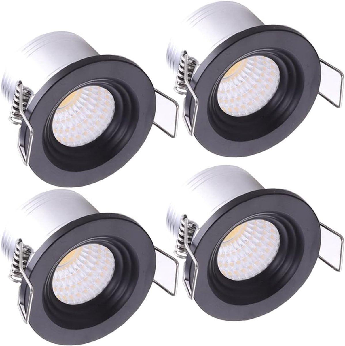 Set van 4 stuks LED inbouwspots kleine spot 3W plafondspot set Mini Ronde Inbouwlamp Downlight (Koel Wit)