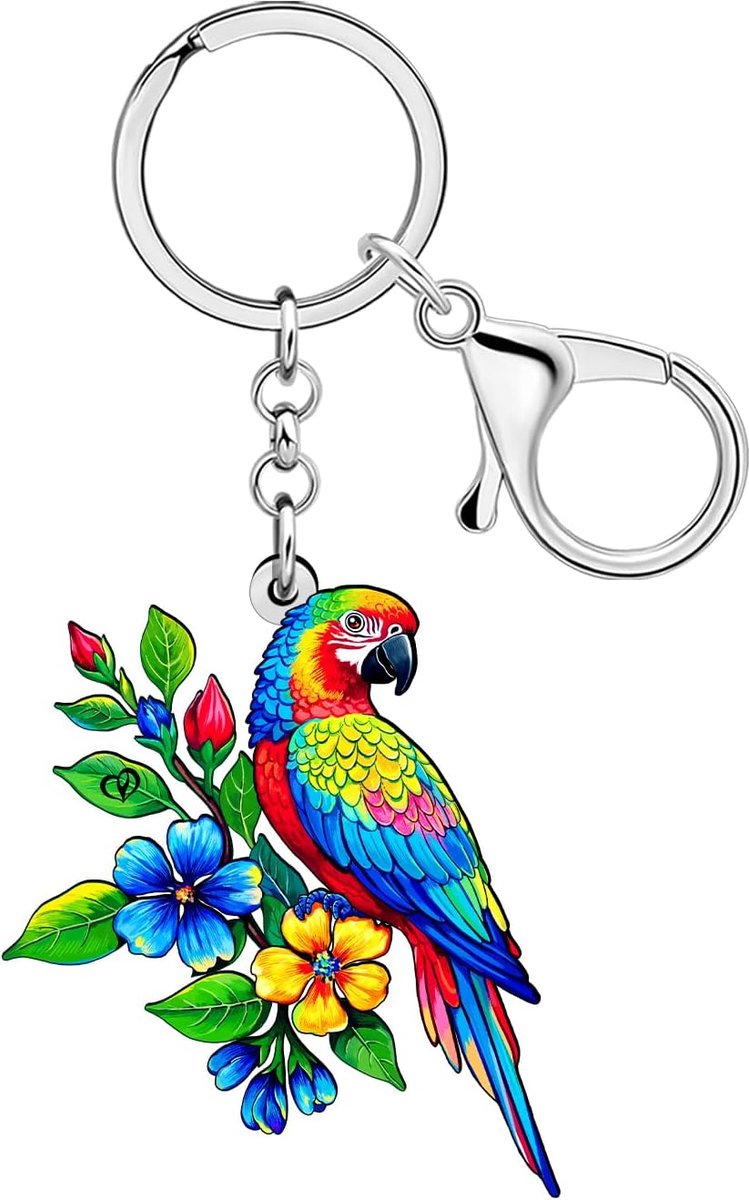 Leuke Hawaiiaanse Tropische Papegaai Sleutelhanger Accessoires Vogel Geschenken Voor Vogelliefhebbers Vrouwen Meisjes Rugzak Tas Charm