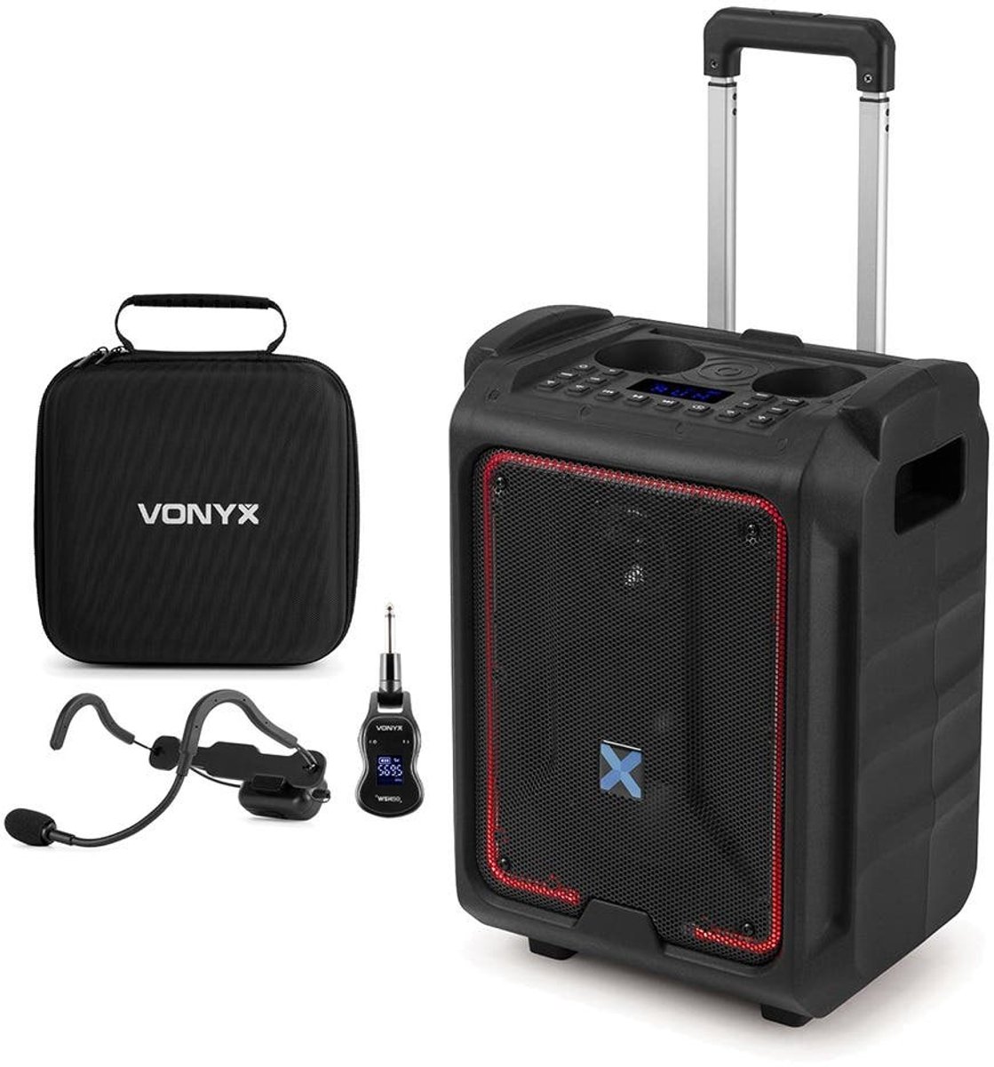 Vonyx SPLASH300 portable speaker met draadloze sport headset - Ideaal voor groepslessen - IPX5
