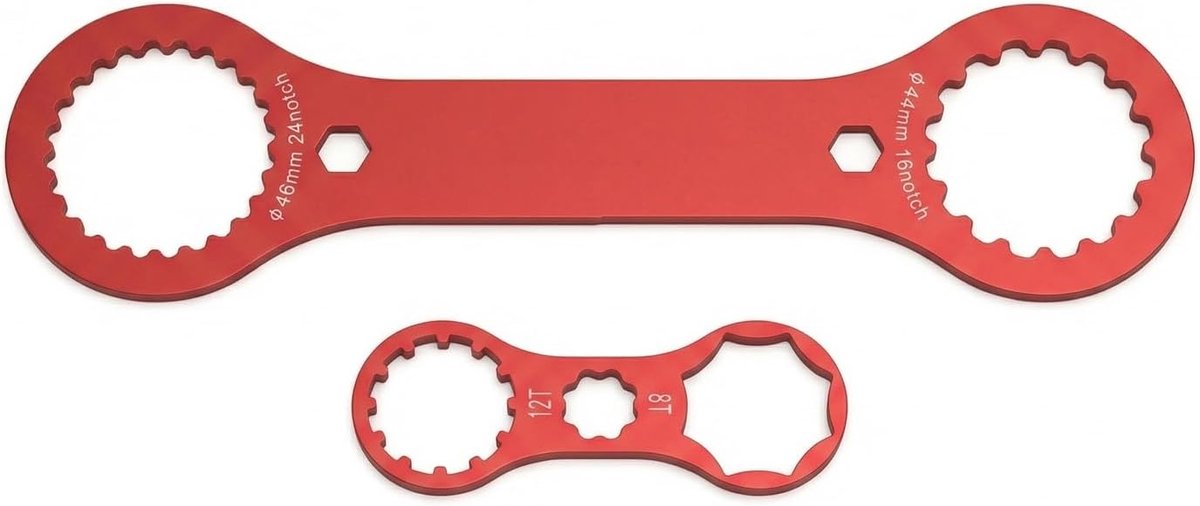 2 stuks sleutel trapas fiets gereedschap reparatie vork aluminium center lock gereedschap rood fietsaccessoires onderhoud 44 mm