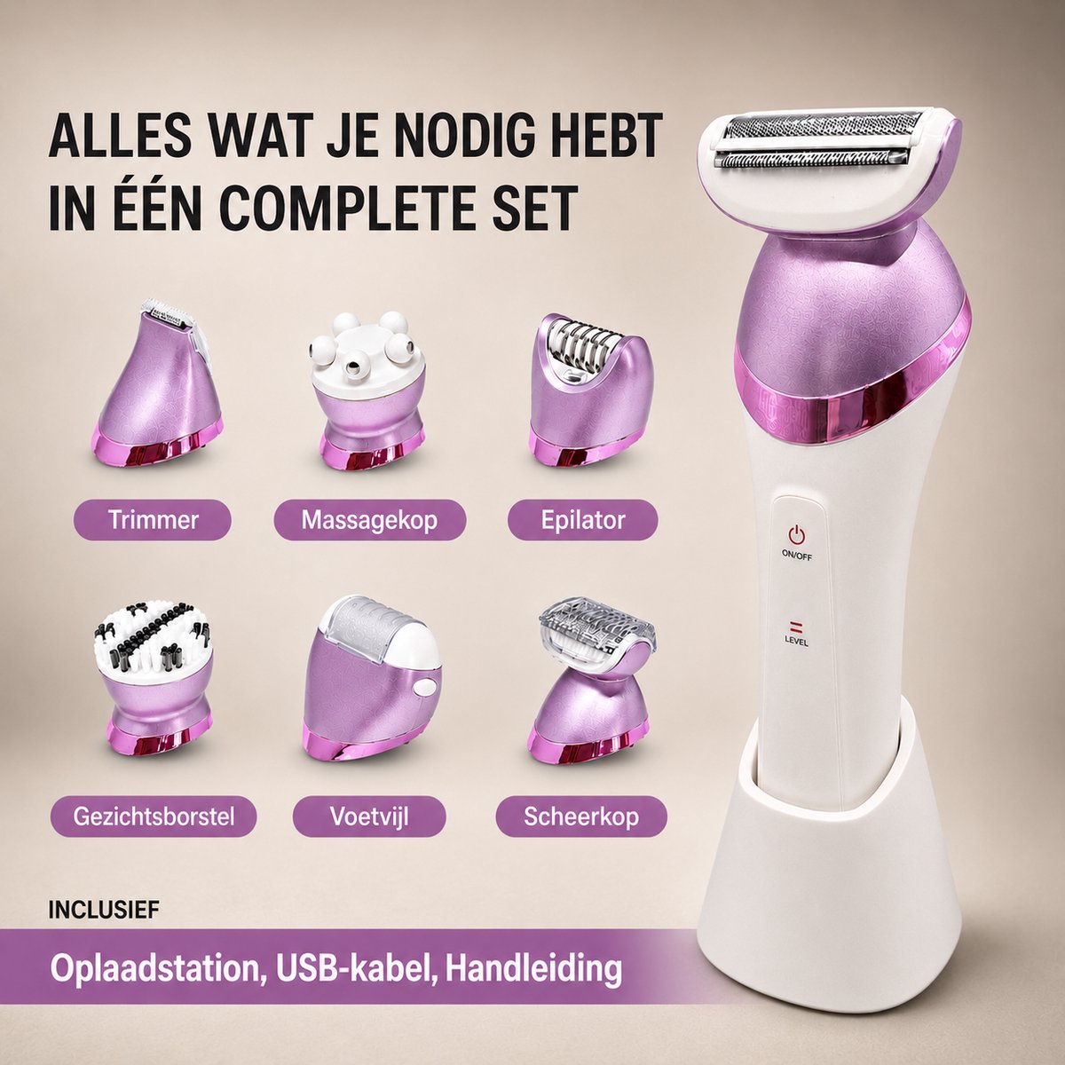 Wild&Style 6-in-1 Ladyshave - Epileerapparaat Dames thumbnail 2