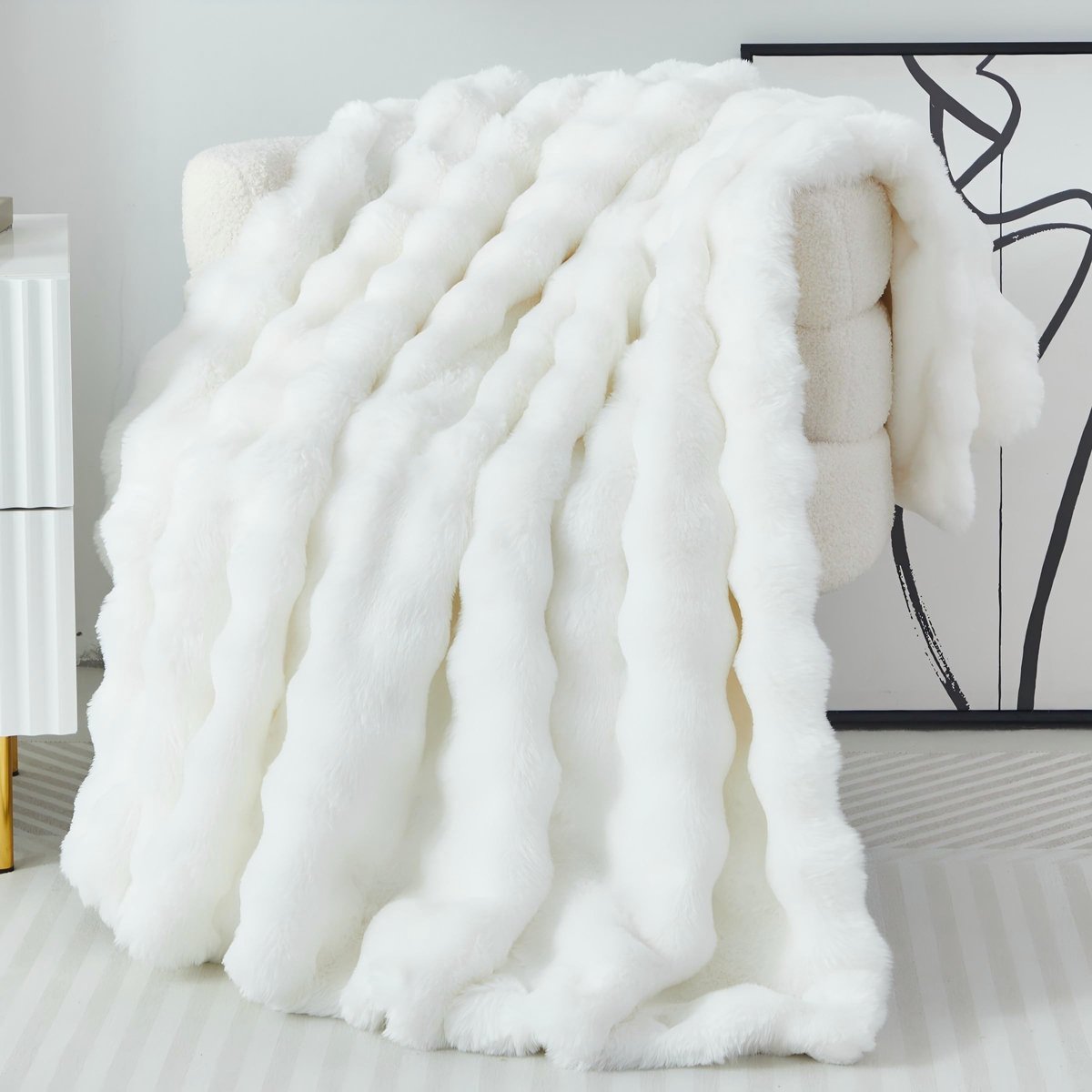 Omgoods - Zachte Fleece Deken met Schattig Konijnmotief