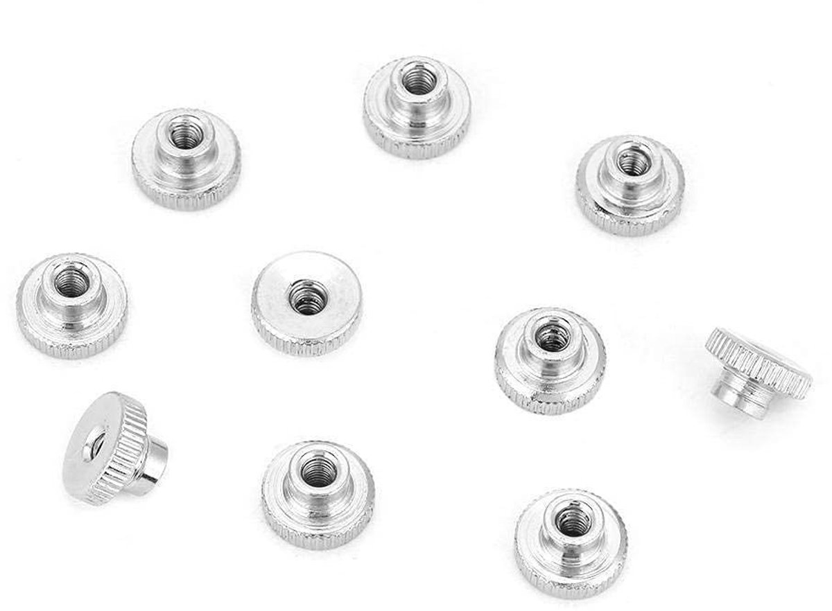 Stevige Carbon Stalen Plaat met Moletée Handgreep en Duimmoeren - M3 M4 M5 M6 M8 M10 (10 stuks)