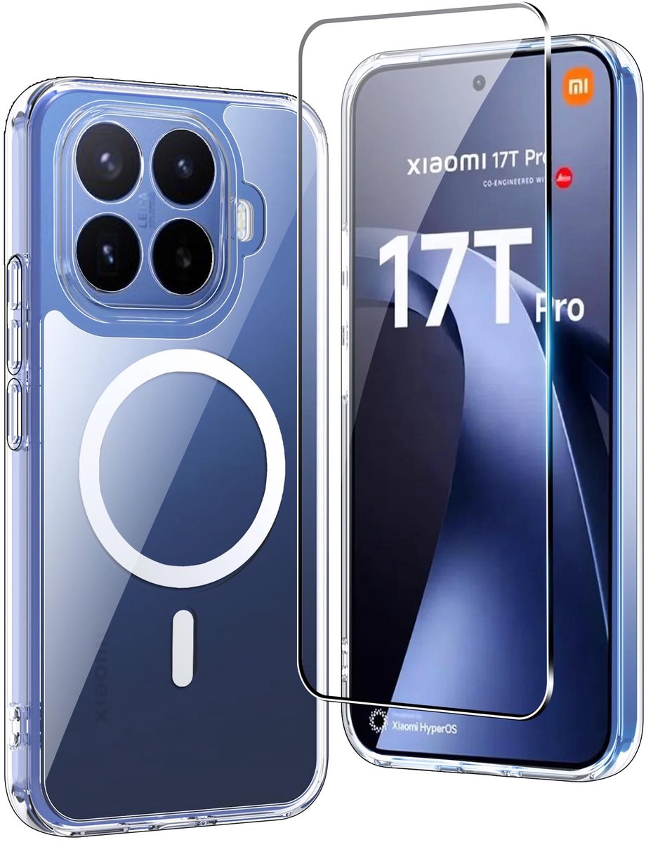Omgoods - Beschermhoes voor Xiaomi 17T Pro met Gehard Glas en Siliconen