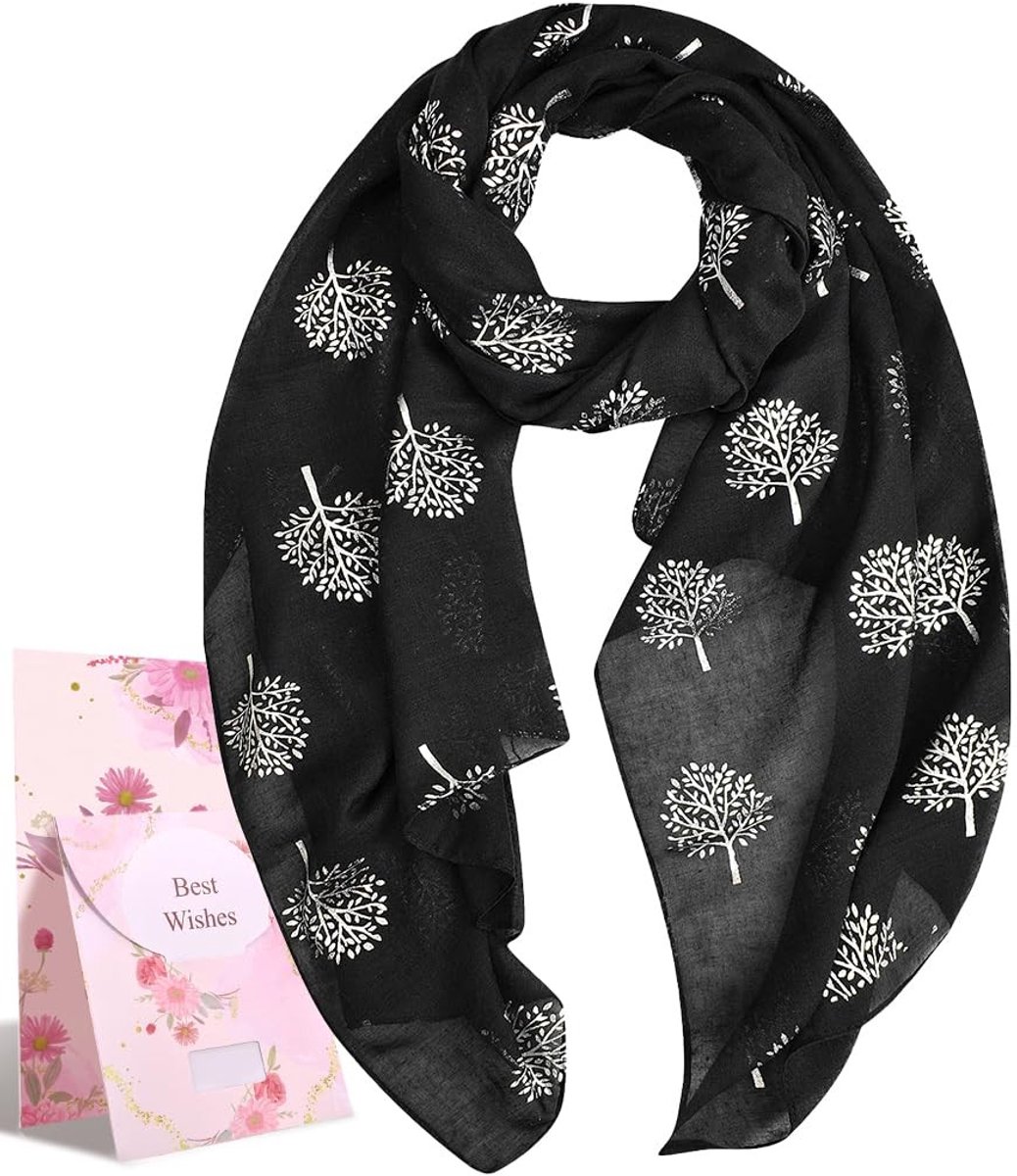 Dames Sjaal van Polyester met Mulberry Boom Patroon
