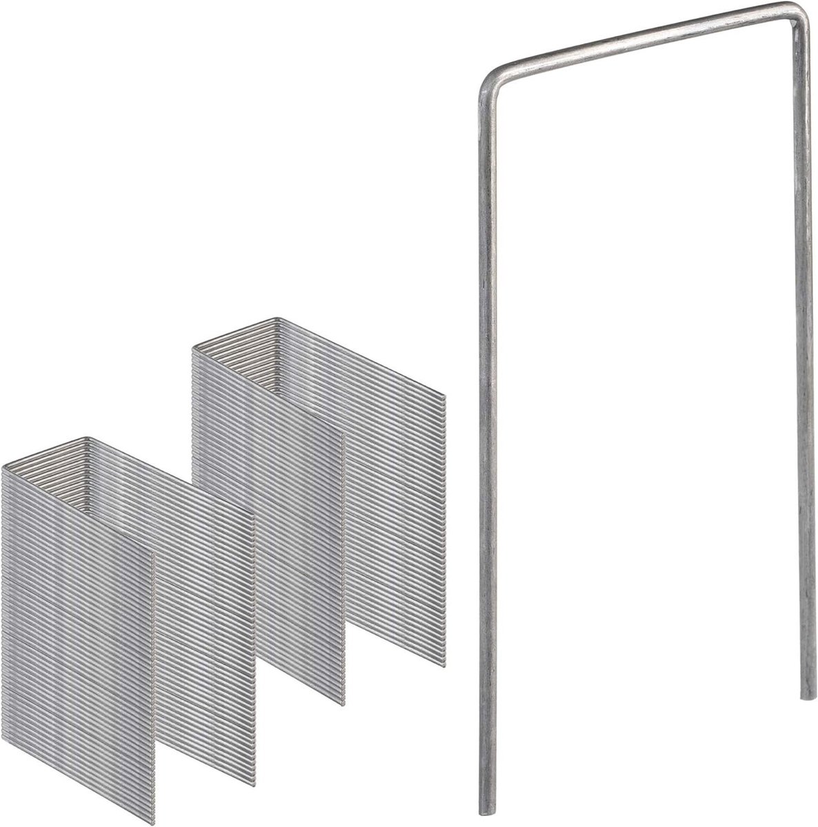 Grondankers Staal - Bevestigingsharingen Tuin - Worteldoek Bevestigen - U-vormige Stabiliteit - 75 x 15 cm 100 Stuks - Zilverkleurig