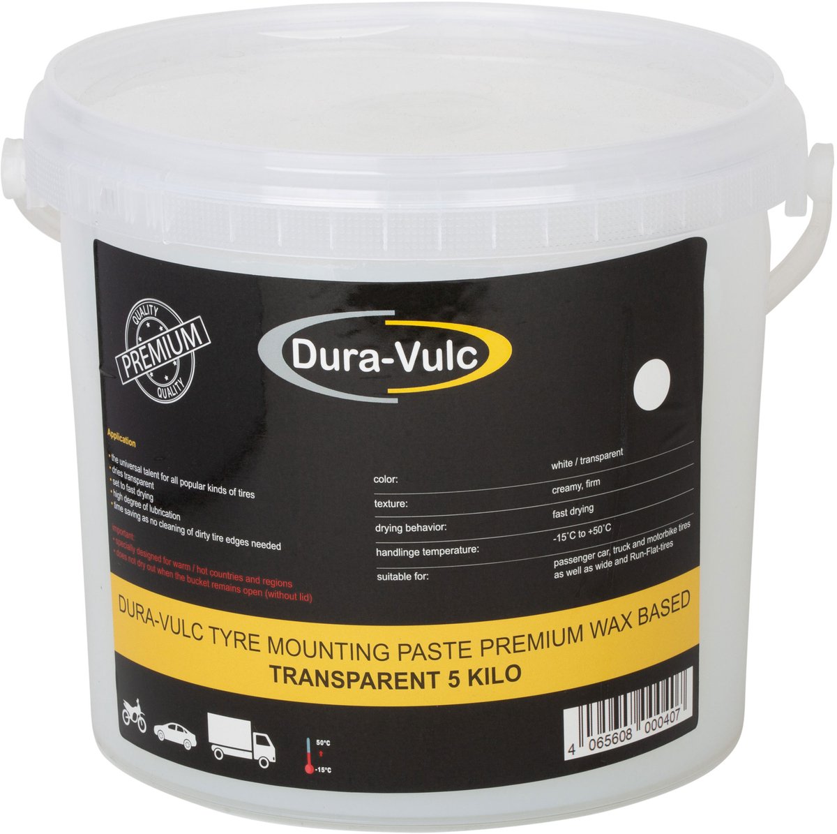 Dura-Vulc banden montagepasta | transparant 5kg