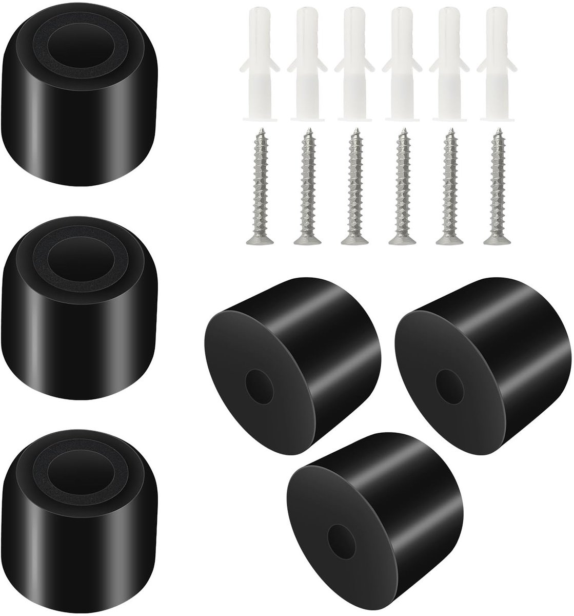 Omgoods - Set van 6 Rubber Deurbuffers voor Wandmontage