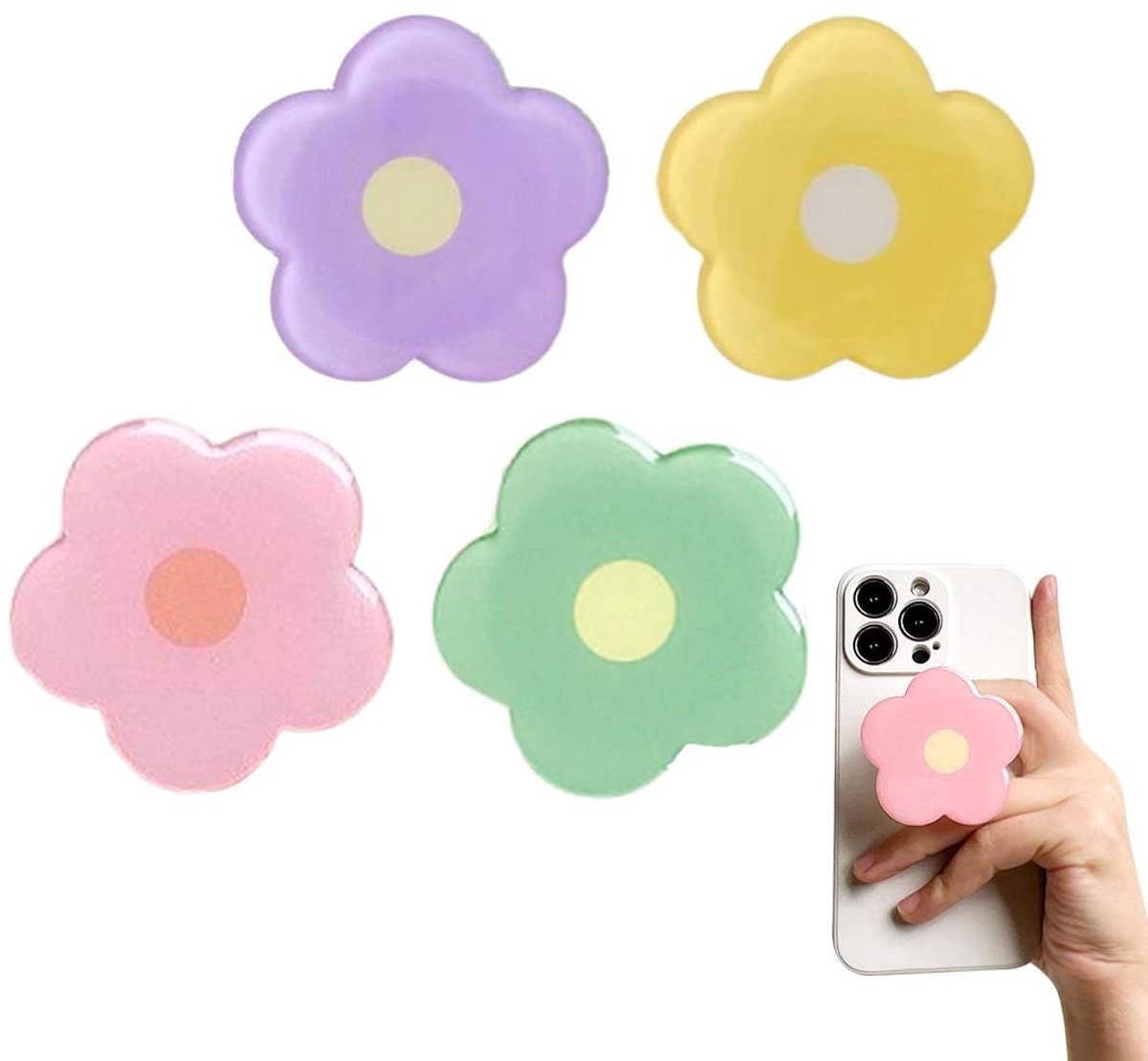 Omgoods - Set van 4 Bloemen Mobiele Telefoonknoppen
