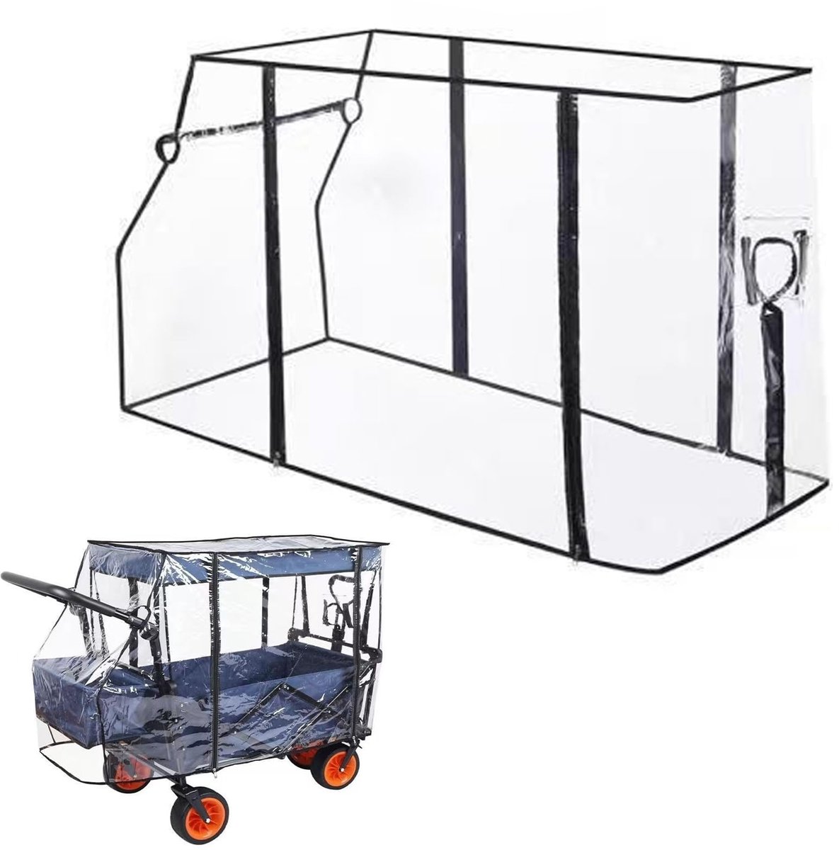 Elzusha - Universele Regenhoes voor Kinderwagen Transparant PEVA met Ritssluiting