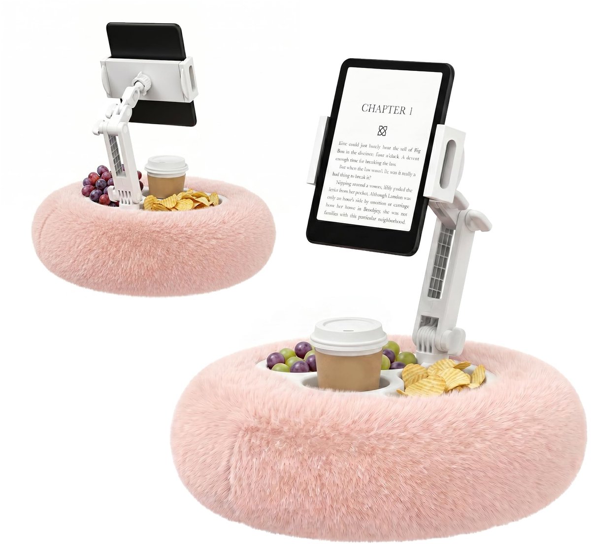 Elzusha - Verstelbare Tabletkussen Standaard Roze - Universele Houder voor Tablets en E-readers