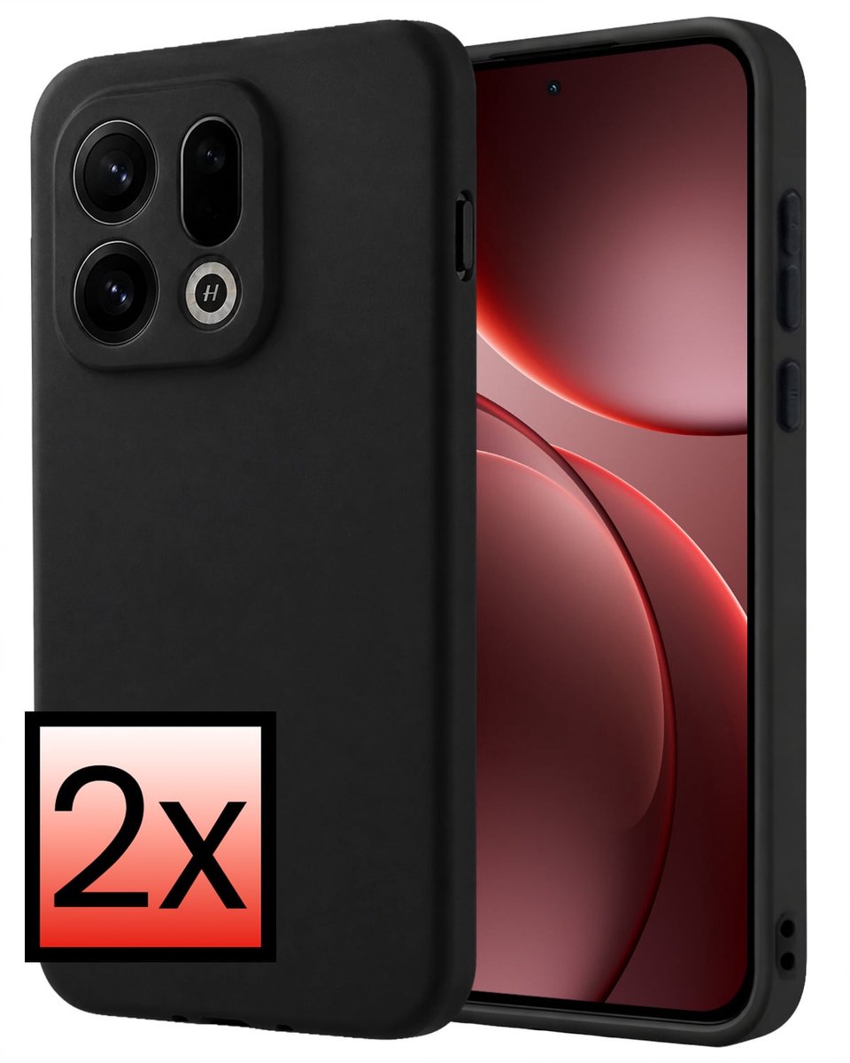 Hoesje - 2 Stuks - Geschikt voor OPPO Find X9 - Sterk & Shockproof - Case Siliconen - Back Cover - Telefoon Hoes - Zwart