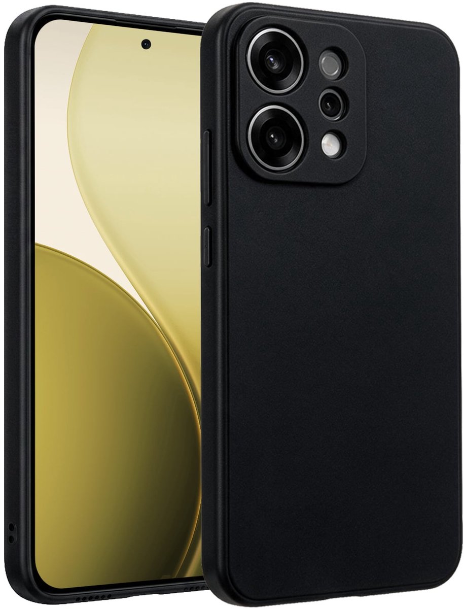 Hoesje - Geschikt voor Oppo Reno 14 - Sterk & Shockproof - Hoes Cover - Siliconen Case - Telefoonhoesjes - Zwart
