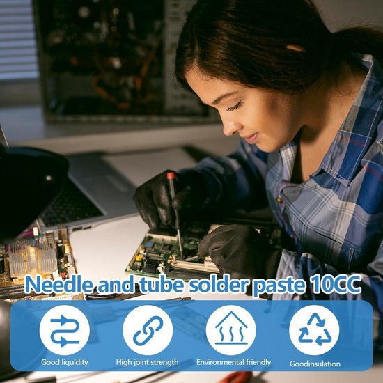 Kwalitatieve loodvrije soldeerpasta voor SMT, PCB en SMD elektronica reparaties - 3x10g, 272℃ smelttemperatuur — afbeelding 4