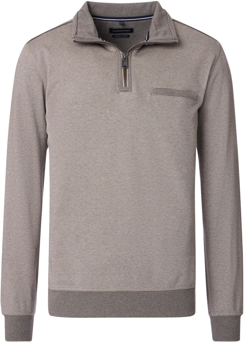 CASA MODA comfort fit sweat schipperstrui - grijs - beige