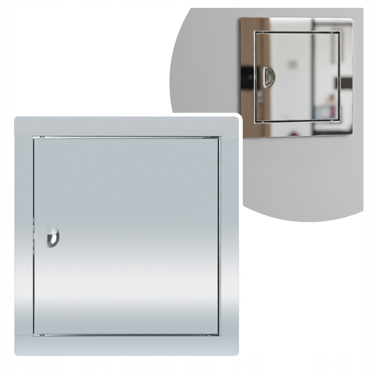 RVS Inspectieluik 40x40cm met Drukknopslot