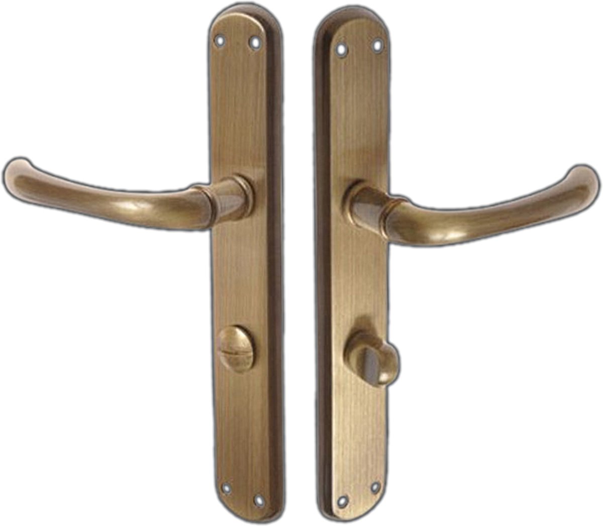 Deurkruk GAJA WC Schild 72mm Messing Patina Links/Rechts