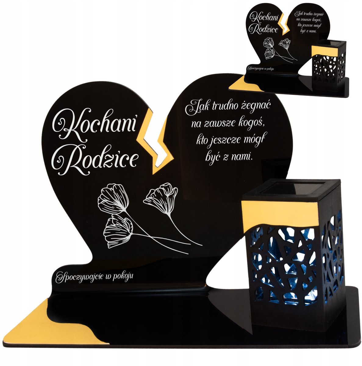 Zonne-graflicht Hart Goud LED voor Ouders - Grafdecoratie