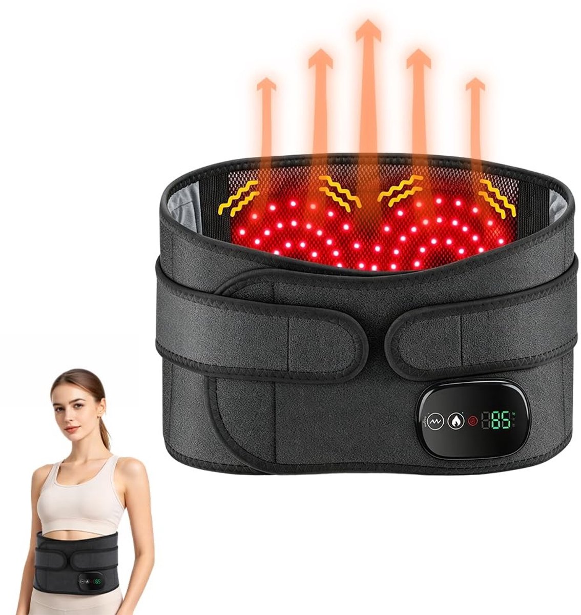 SolidKeus - Draadloze Warmtegordel met Massagefunctie en Accu